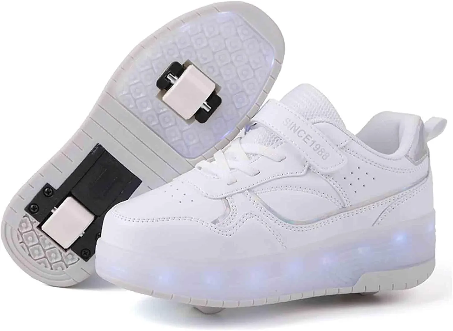 16 LED Light Up Kids Roller Skate Shoes with 2 Detachable Wheels, Sneakers for Boys Girls Birthday Thanksgiving Christmas Day