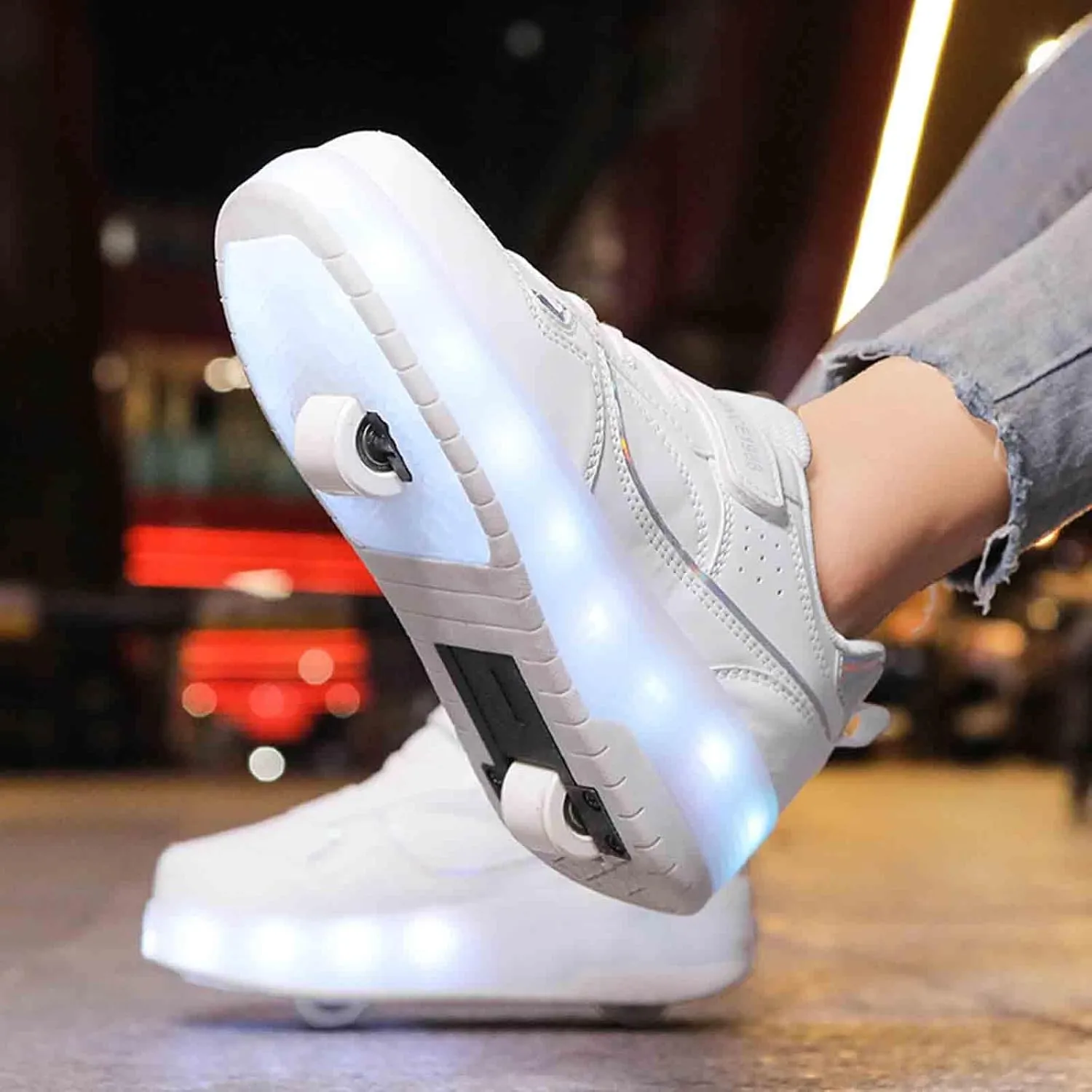 16 LED Light Up Kids Roller Skate Shoes with 2 Detachable Wheels, Sneakers for Boys Girls Birthday Thanksgiving Christmas Day