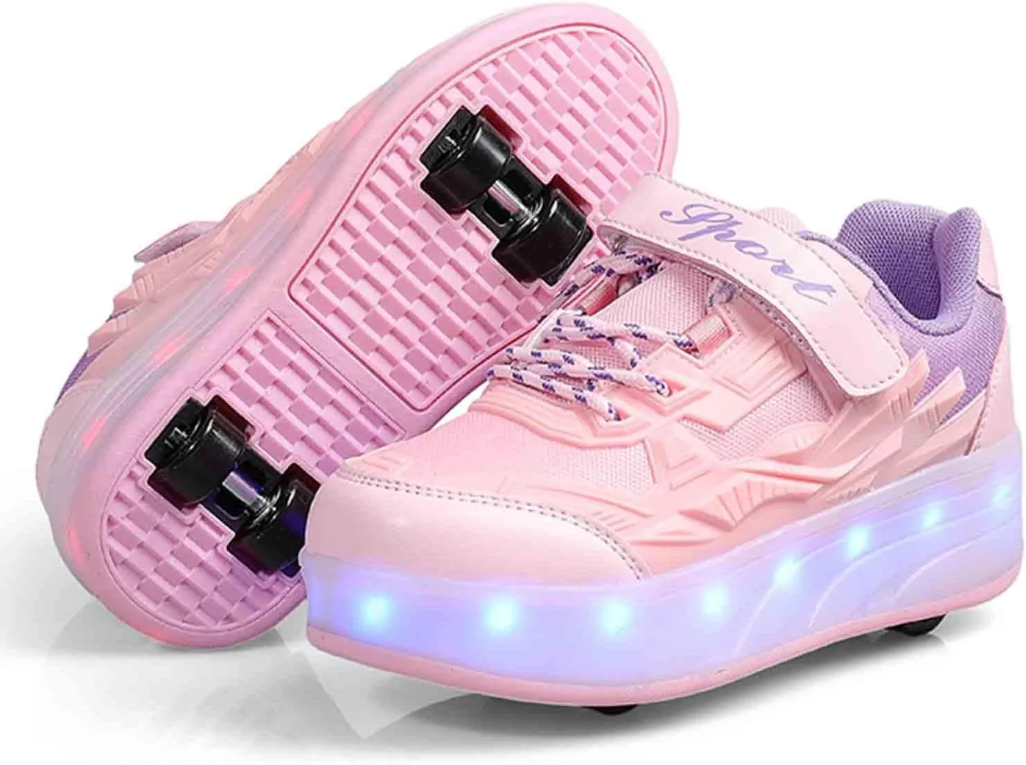 16 LED Light Up Kids Roller Skate Shoes with 4 Wheel, Sneakers for Boys Girls Birthday Thanksgiving Christmas Day