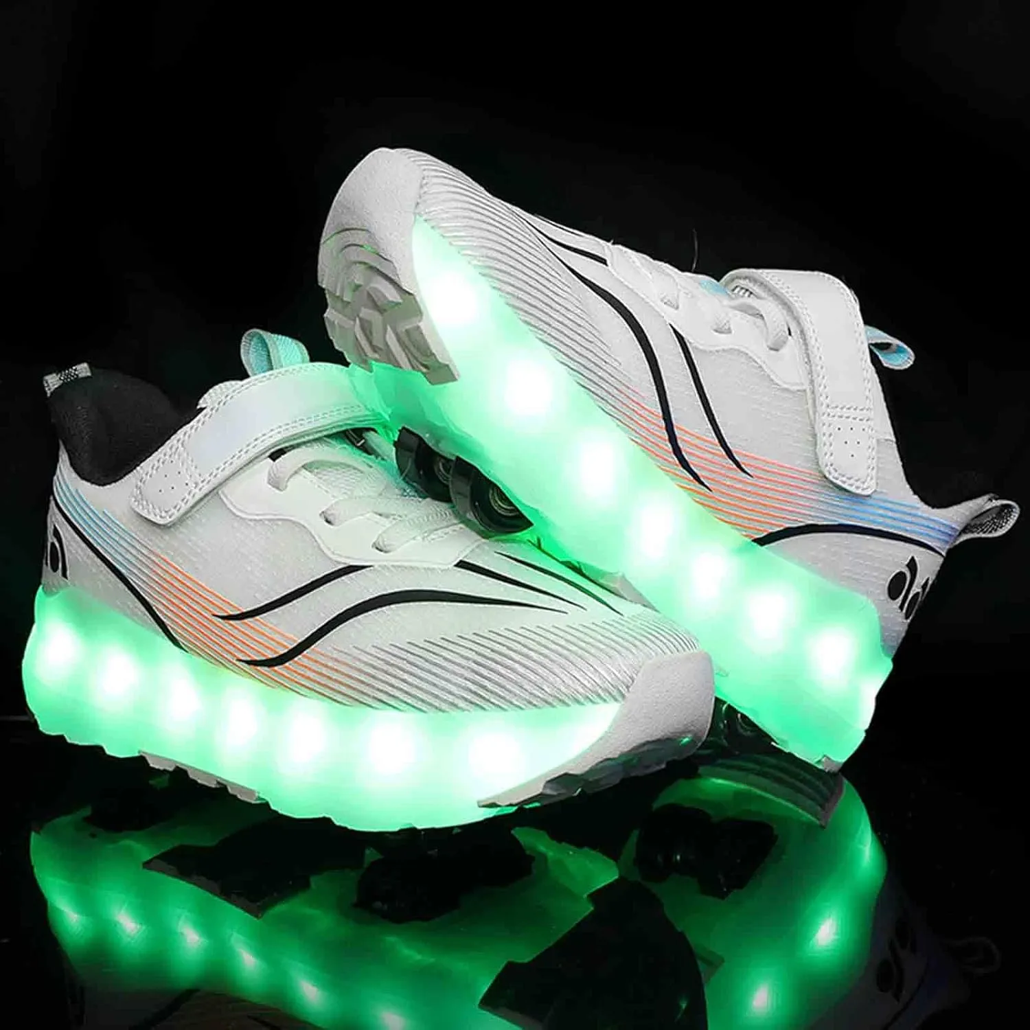 16 LED Light Up Kids Roller Skate Shoes with 4 Wheel, Sneakers for Boys Girls Birthday Thanksgiving Christmas Day
