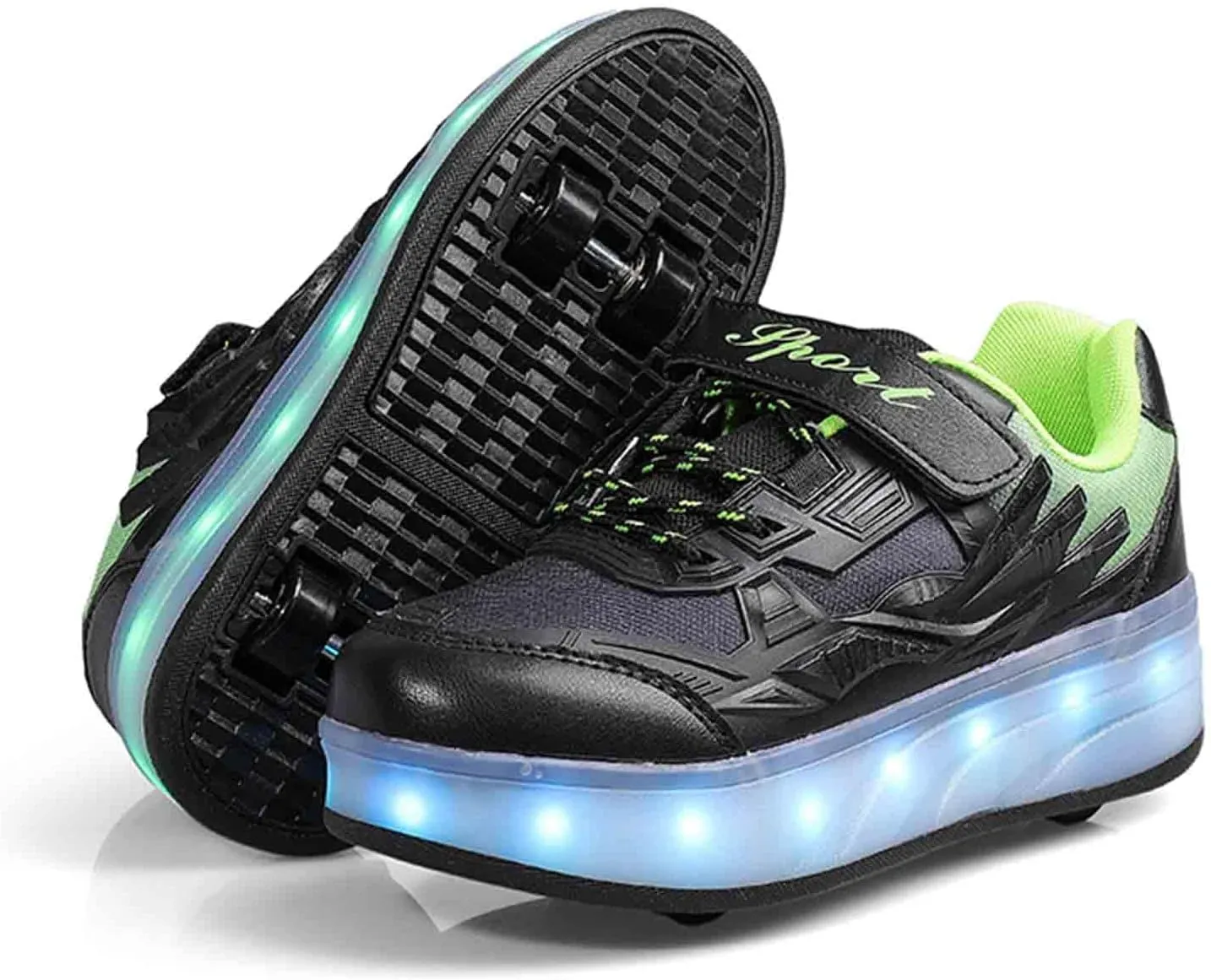 16 LED Light Up Kids Roller Skate Shoes with 4 Wheel, Sneakers for Boys Girls Birthday Thanksgiving Christmas Day