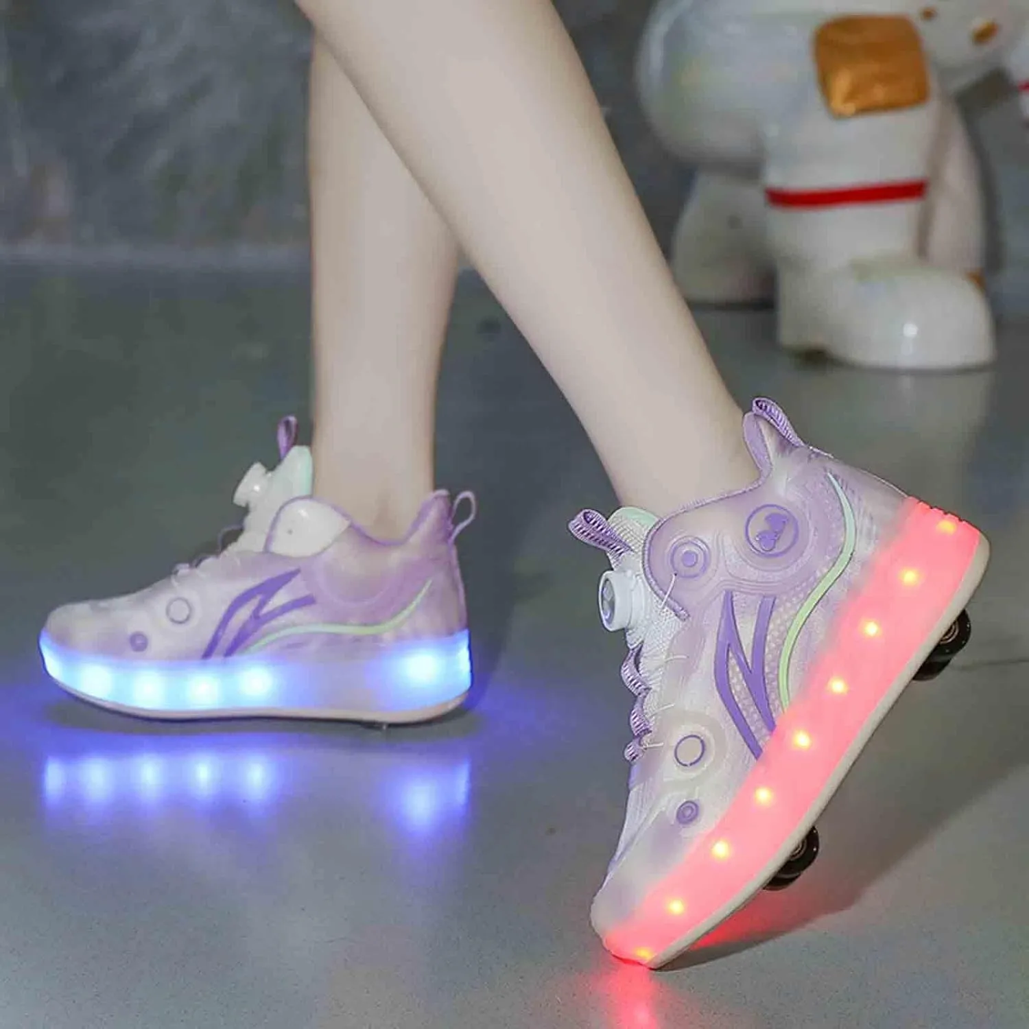 16 LED Light Up Kids Roller Skate Shoes with 4 Wheel, Sneakers for Boys Girls Birthday Thanksgiving Christmas Day