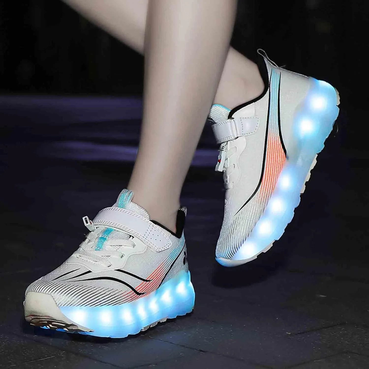 16 LED Light Up Kids Roller Skate Shoes with 4 Wheel, Sneakers for Boys Girls Birthday Thanksgiving Christmas Day