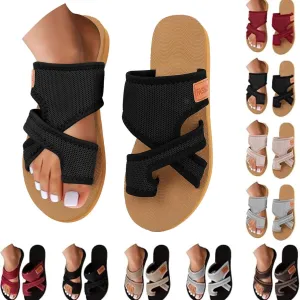 2025 Women's Summer Sandals Extra Wide Mesh Slides, Orthopedic Support Airflow Design Beach Walking Shoes