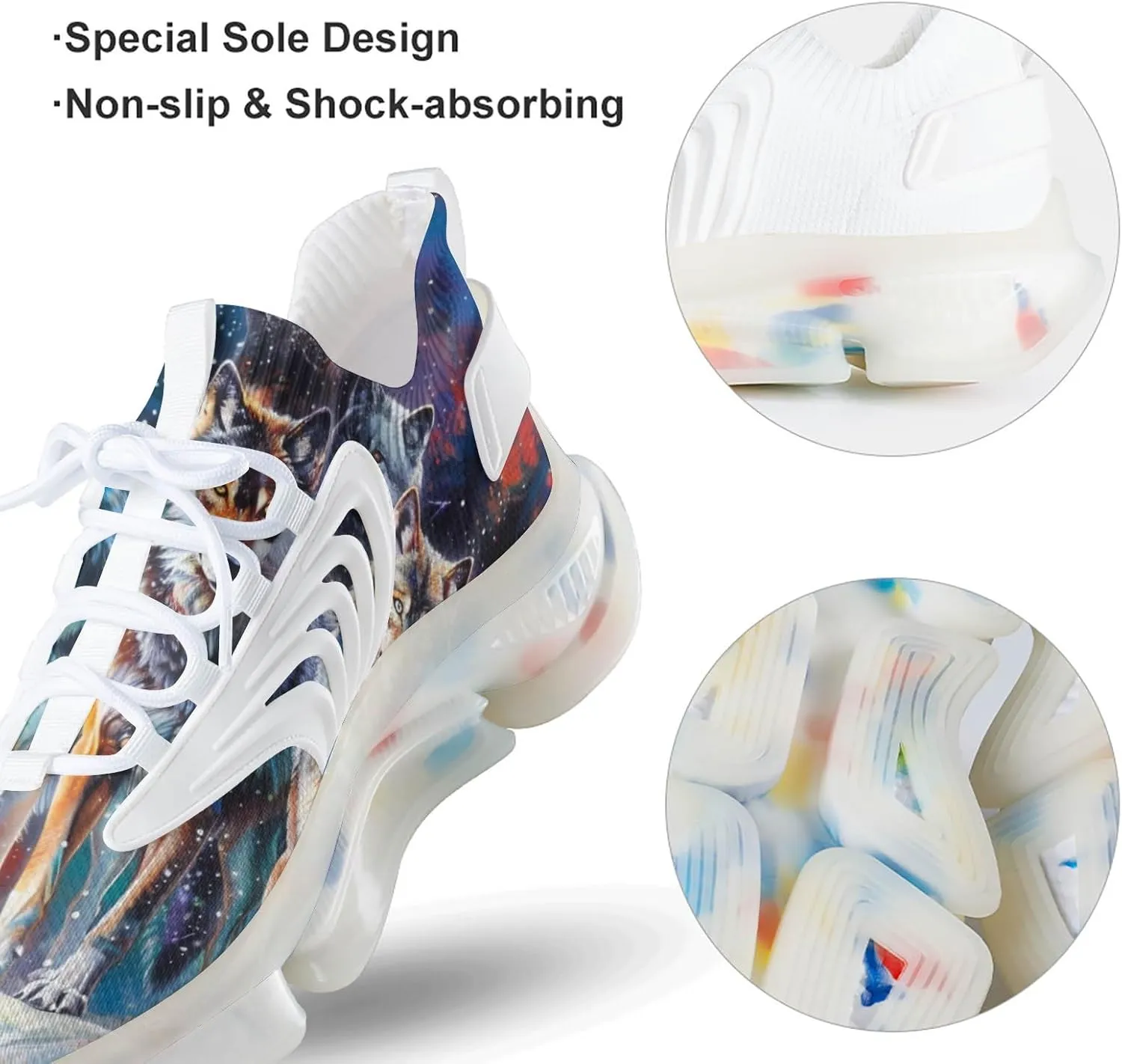 A Group of Wolves Moonnight Men's Running Shoes Lightweight Walking Shoe Breathable Sneaker