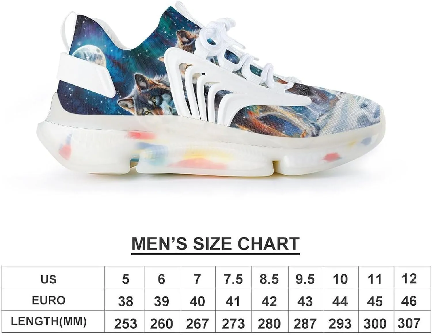 A Group of Wolves Moonnight Men's Running Shoes Lightweight Walking Shoe Breathable Sneaker