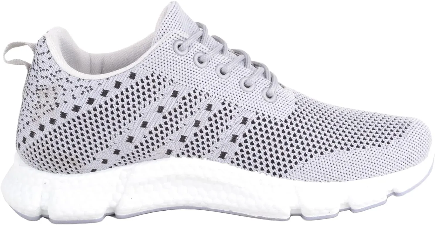 ABSOLUTE FOOTWEAR Womens Easy Slip On Lace Up Breathable Mesh Sports Trainers Sneakers