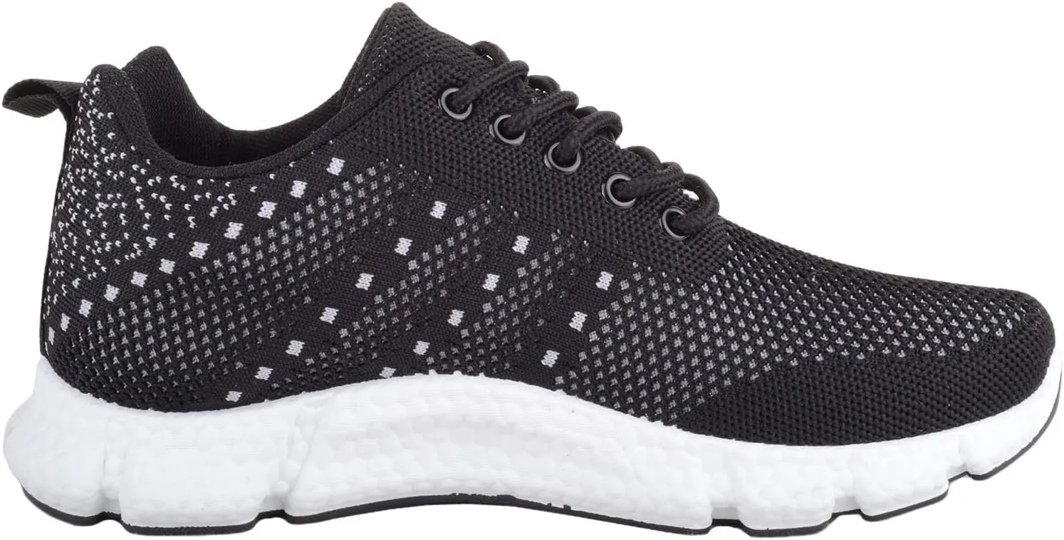 ABSOLUTE FOOTWEAR Womens Easy Slip On Lace Up Breathable Mesh Sports Trainers Sneakers