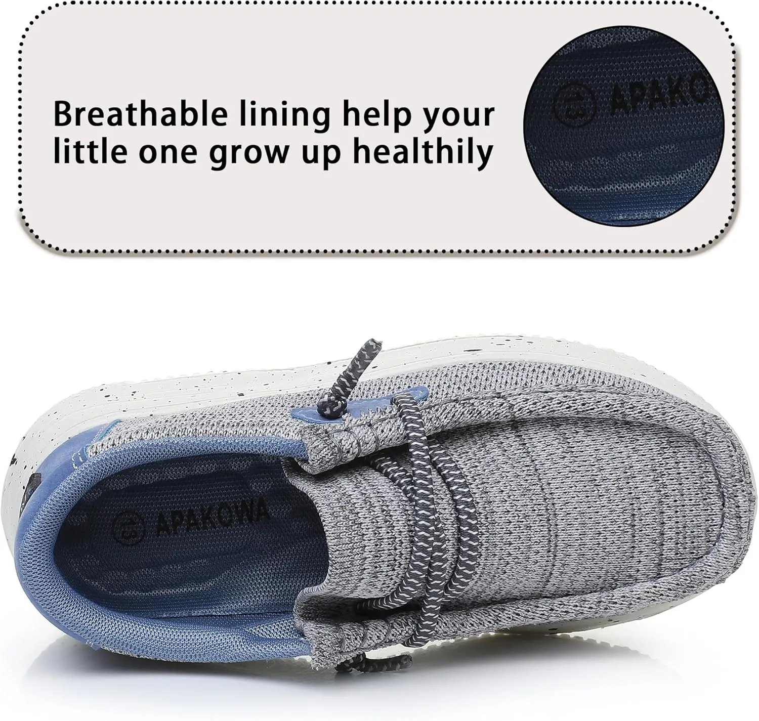 Apakowa Boys Loafers Slip On Shoes Girls Casual Boat Shoes (Toddler/Little Kid/Big Kid)