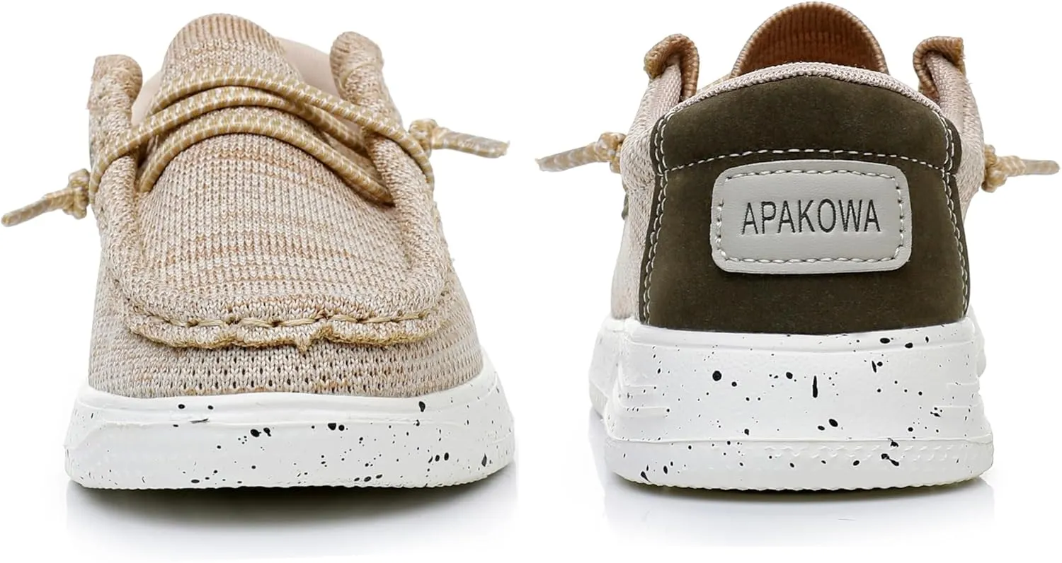 Apakowa Boys Loafers Slip On Shoes Girls Casual Boat Shoes (Toddler/Little Kid/Big Kid)