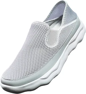 Arch Support Non Slip Minimalist Shoes for Men Breathable Elastic Fly Woven Mesh Sneaker Versatile Elderly Shoes