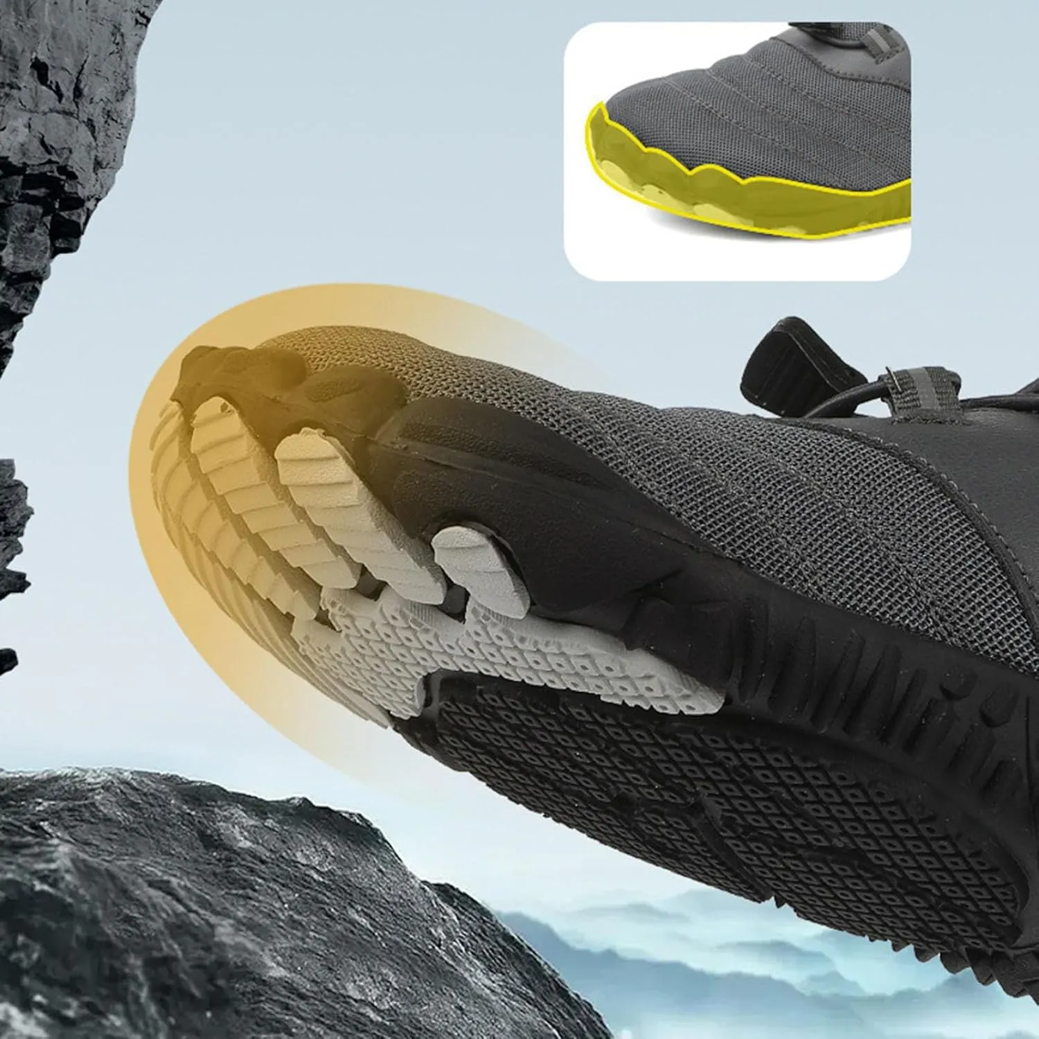 Arch Support Non Slip Minimalist Shoes for Men Lightweight Breathable Slip On Running Shoe Memory Foam Sneaker