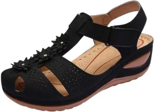 Arch Support Sandals Women's Black Flip Flops Beach Non Slip Sandal Ankle Strap Comfortable Dressy Wedge Arch Support Wedge Shoes for Woman Comfortable Platform Sandalia Ortopedica De Mujer