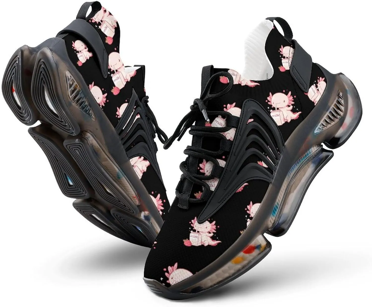 Axolotl Strawberry Milk Men's Running Shoes Lightweight Walking Shoe Breathable Sneaker