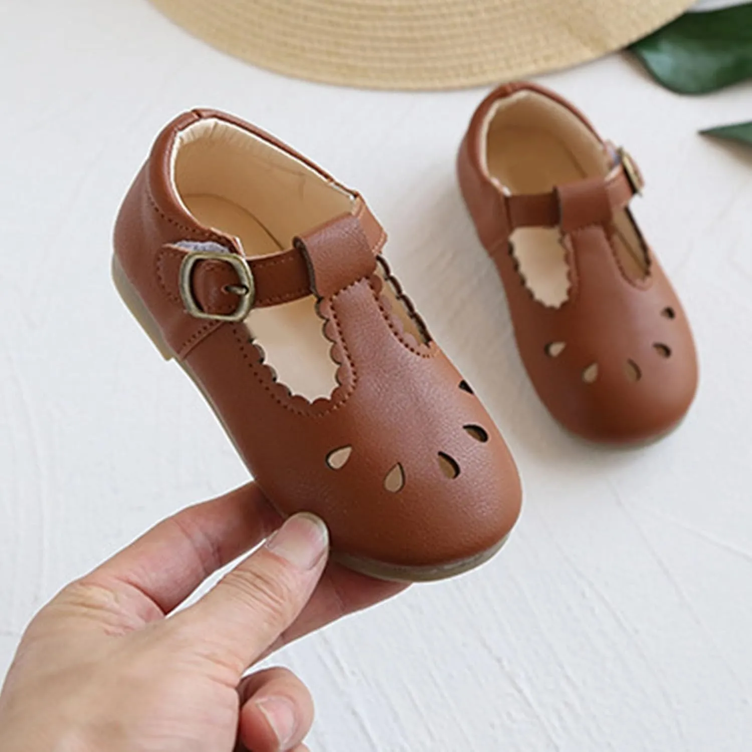 Baby Infant Ankle Sandals Adjusted Strap Closed Toe Non Slip Summer Shoes Toddler Boys Leather Beach Pool Flat Wide Shoes