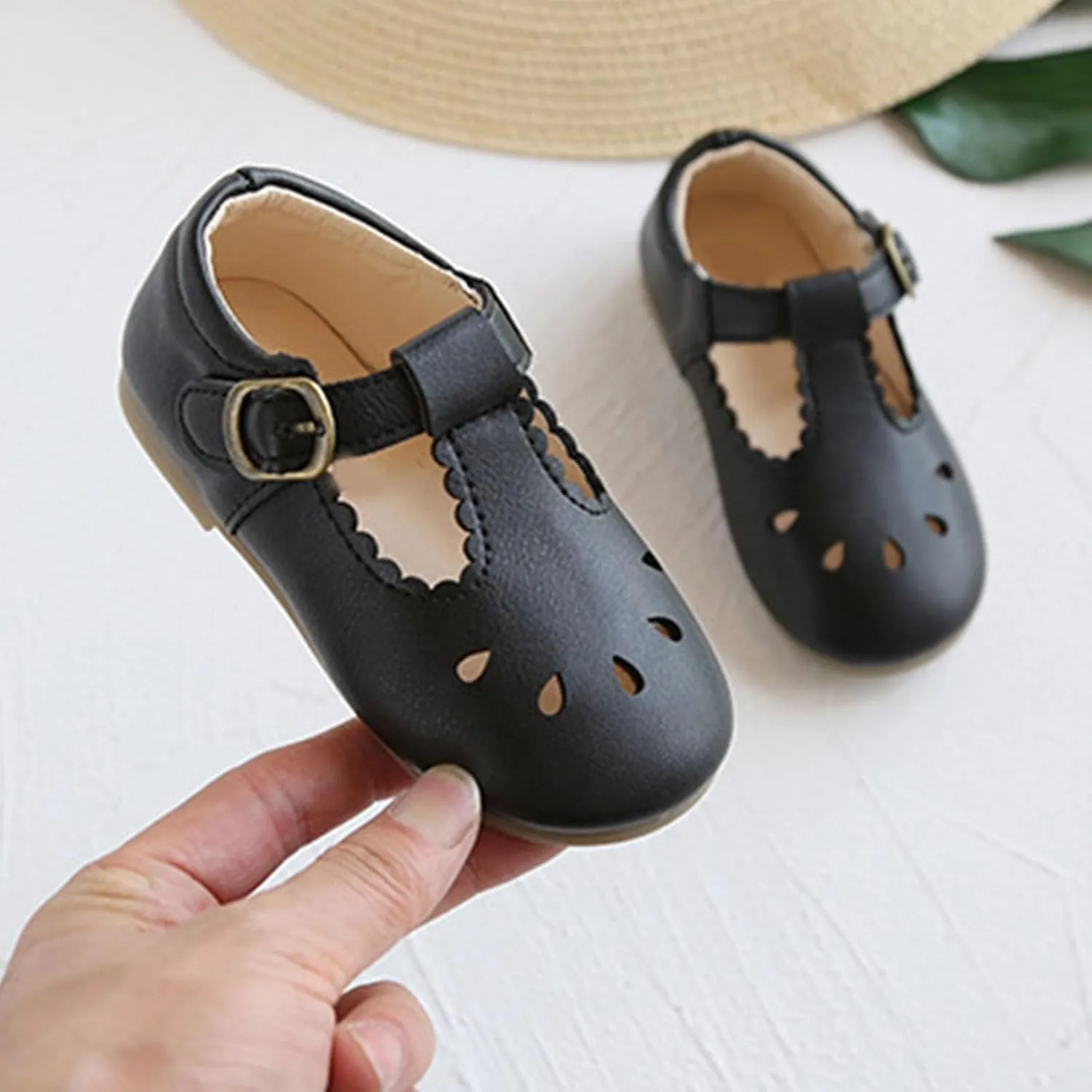 Baby Infant Ankle Sandals Adjusted Strap Closed Toe Non Slip Summer Shoes Toddler Boys Leather Beach Pool Flat Wide Shoes