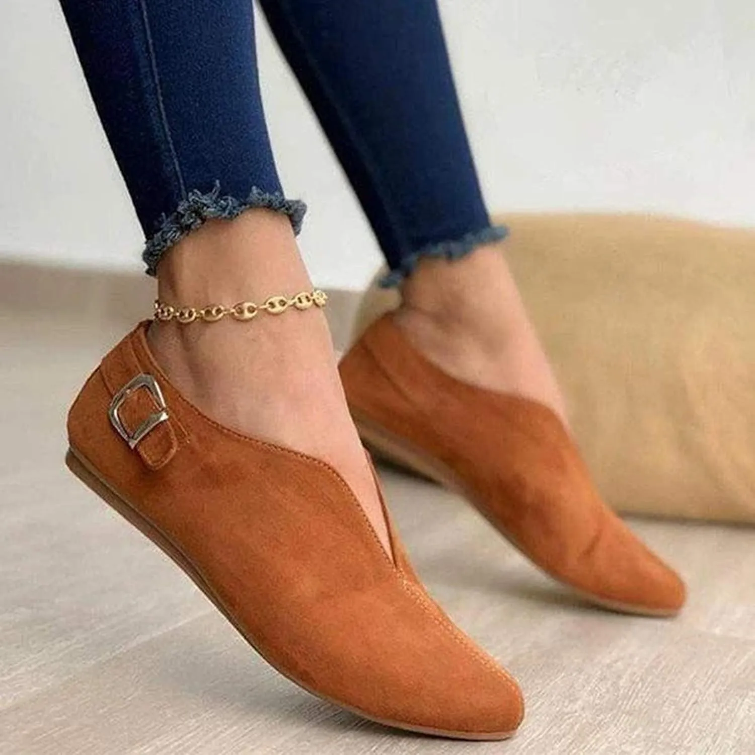 Barefoot Shoes Women Slip on Loafers for Women Round Toe Flats ComfortableKeep Warm Flat Bottom Christmas Running Shoes Women Work Shoes for Men