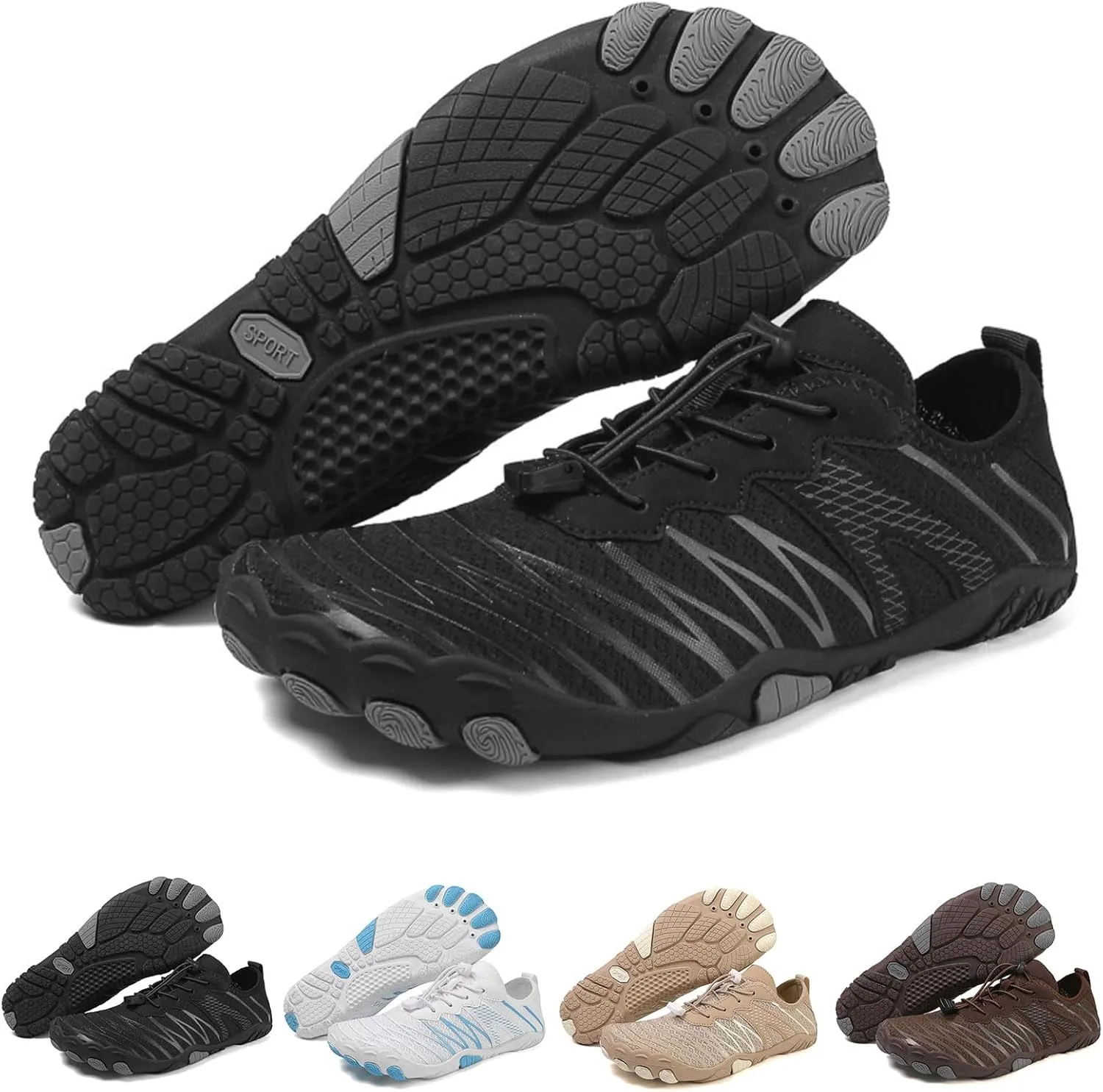 Barefoot Water Shoes for Women Wide Toe Box Shoe Pro-Healthy,Non-Slip Sneakers Pro Barefoot Shoes Beach Pool Aqua Swim Surf Hiking Footwear Summer Lightweight Running Trekking Trail Sneaker Unisex