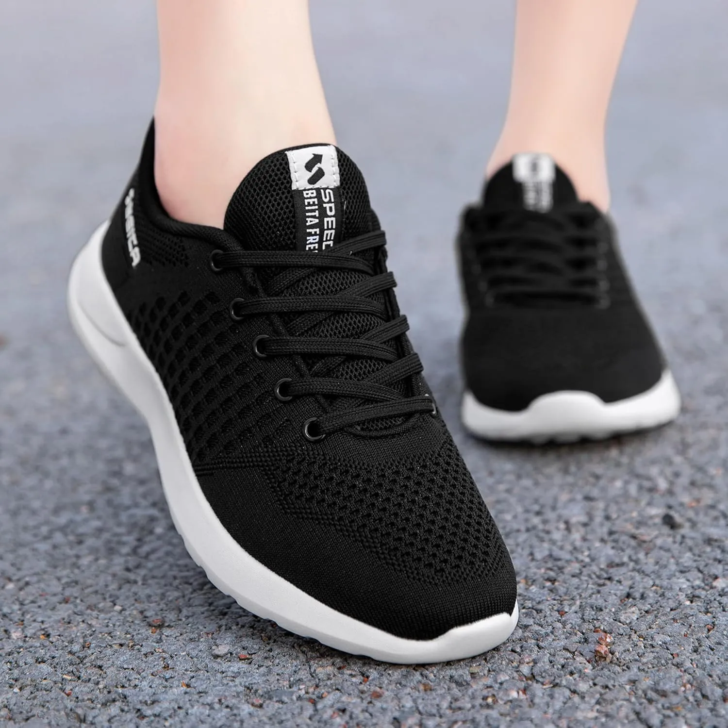 Beita Womens Running Shoes Non Slip Walking Sneakers Breathable Sports Shoes for Gym Travel Work