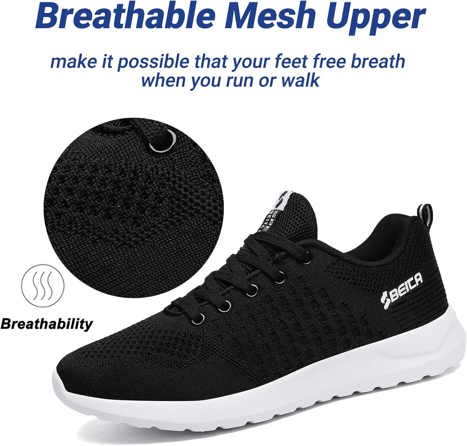 Beita Womens Running Shoes Non Slip Walking Sneakers Breathable Sports Shoes for Gym Travel Work