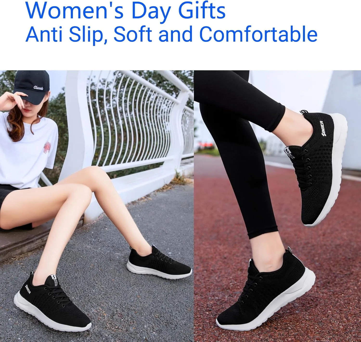 Beita Womens Running Shoes Non Slip Walking Sneakers Breathable Sports Shoes for Gym Travel Work