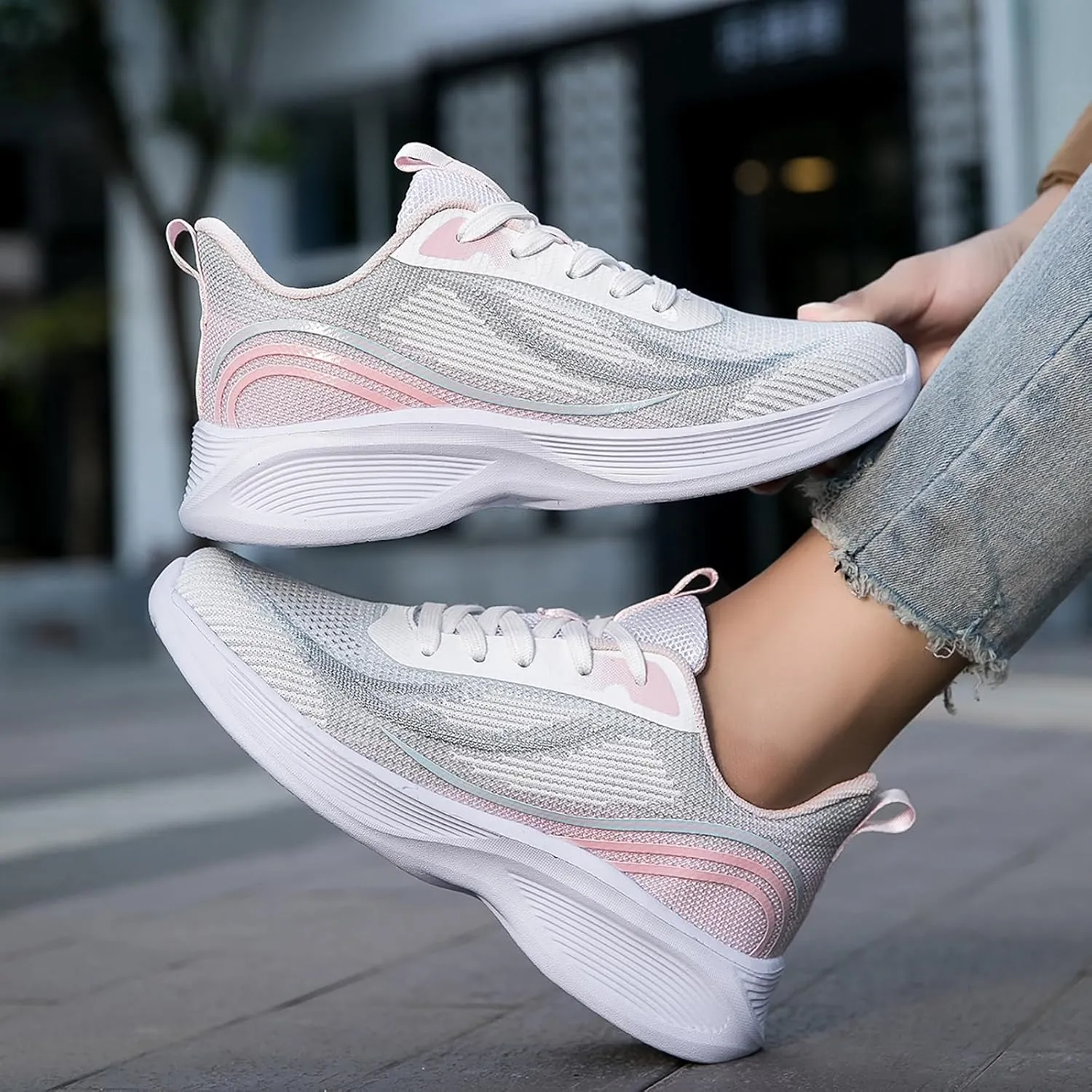 Beita Womens Running Shoes Non Slip Walking Sneakers Breathable Sports Shoes for Gym Travel Work