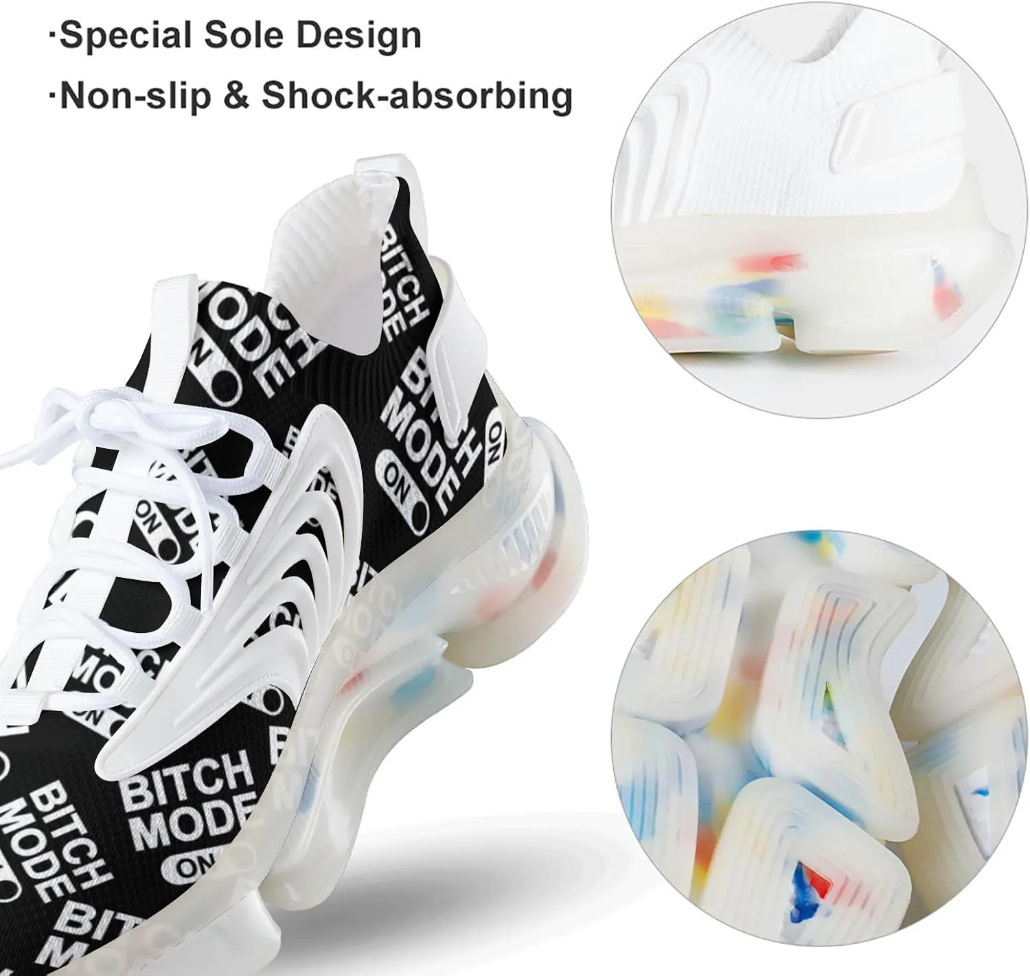 Bitch Mode On Men's Running Shoes Lightweight Walking Shoe Breathable Sneaker