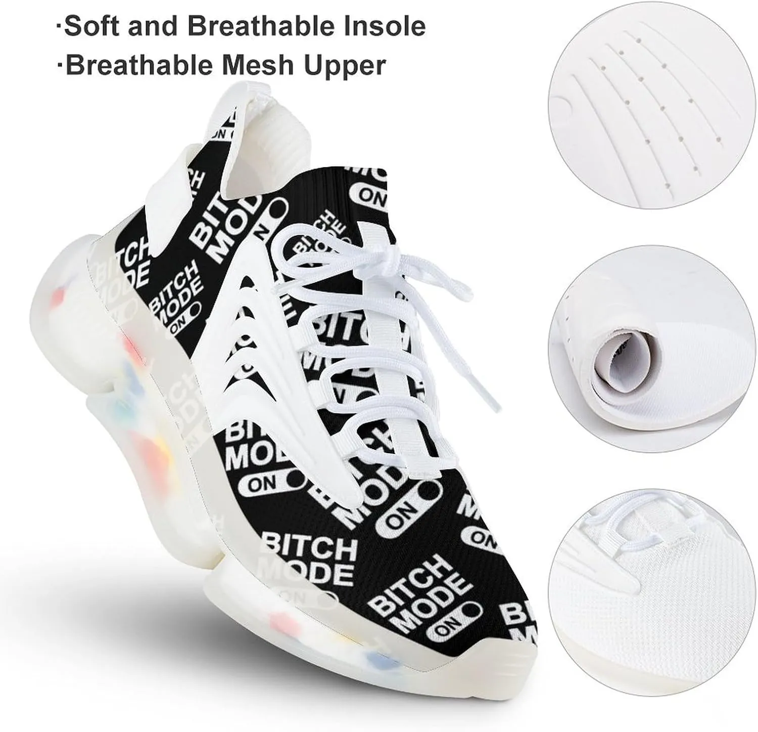 Bitch Mode On Men's Running Shoes Lightweight Walking Shoe Breathable Sneaker