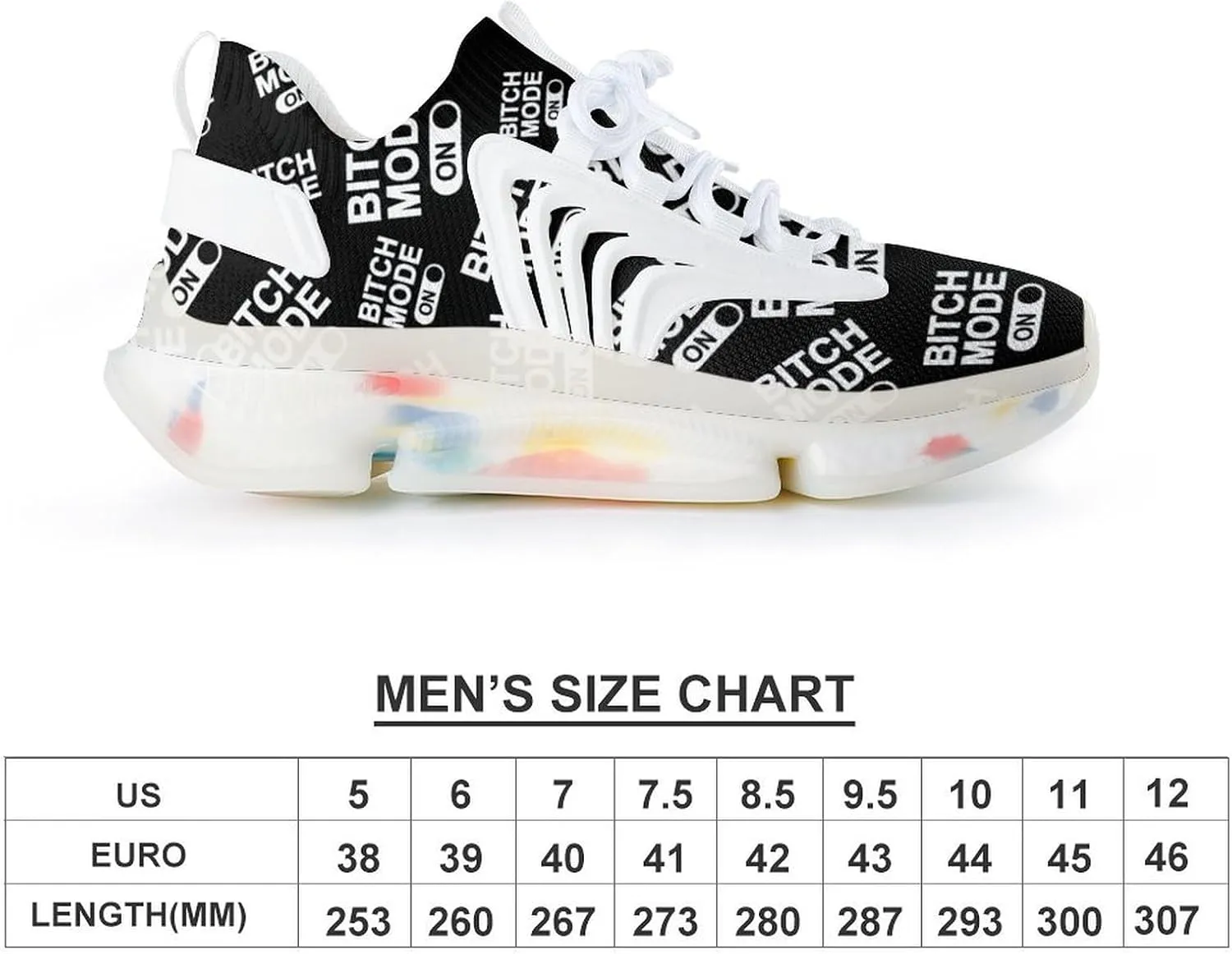 Bitch Mode On Men's Running Shoes Lightweight Walking Shoe Breathable Sneaker