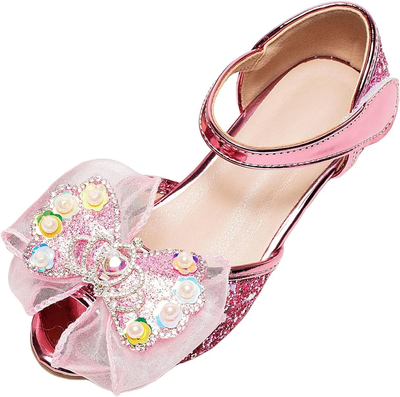 Bowknot Shoes Little Girl Performance Dress High Heels Children's Fish Mouth Hollow Sandals Girl's Toddler Girls Sandals