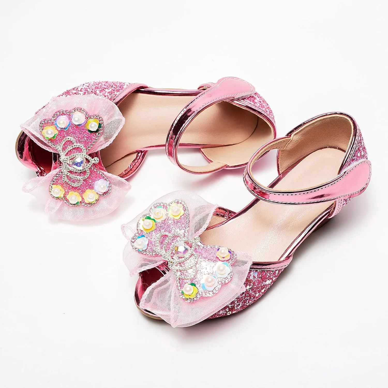 Bowknot Shoes Little Girl Performance Dress High Heels Children's Fish Mouth Hollow Sandals Girl's Toddler Girls Sandals