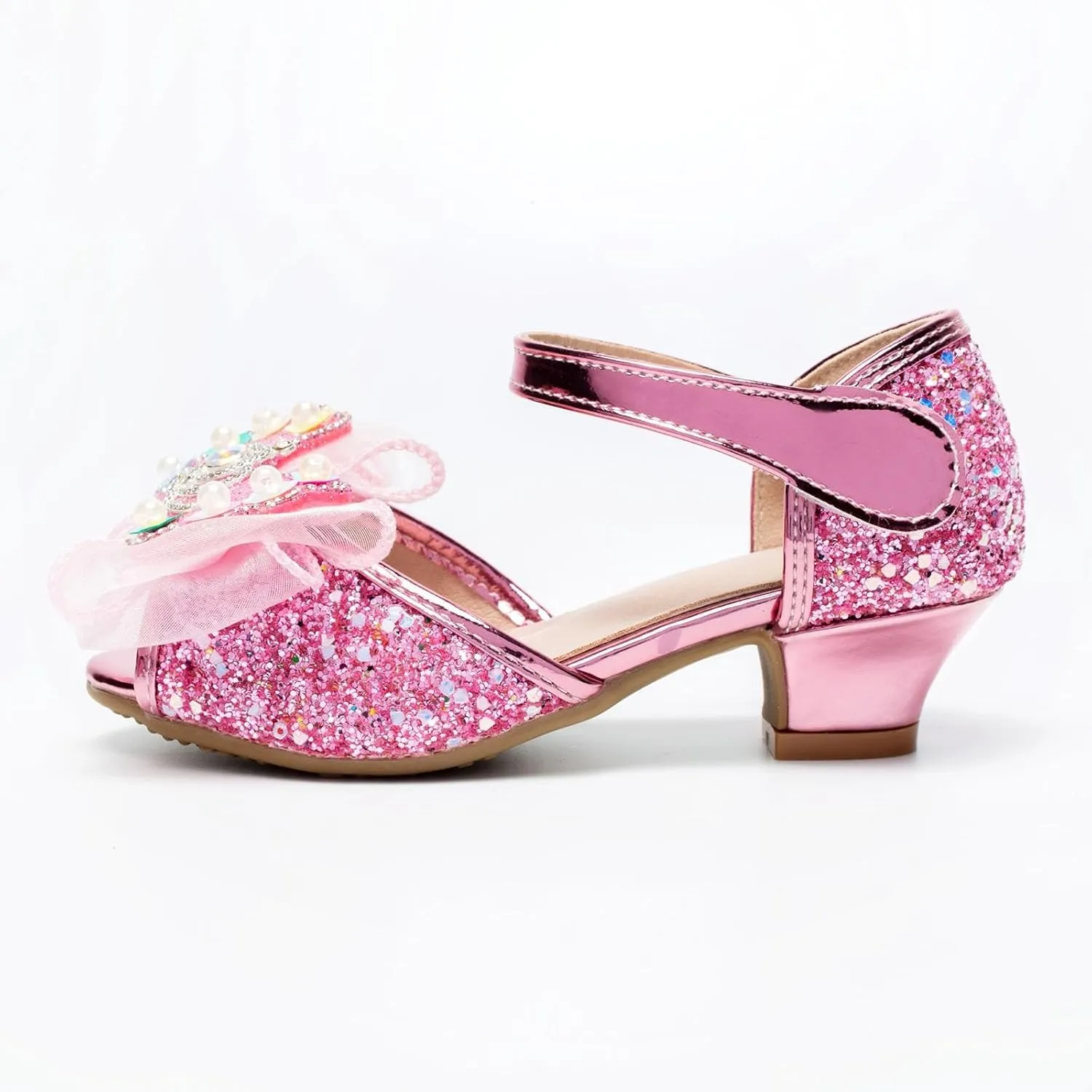 Bowknot Shoes Little Girl Performance Dress High Heels Children's Fish Mouth Hollow Sandals Girl's Toddler Girls Sandals