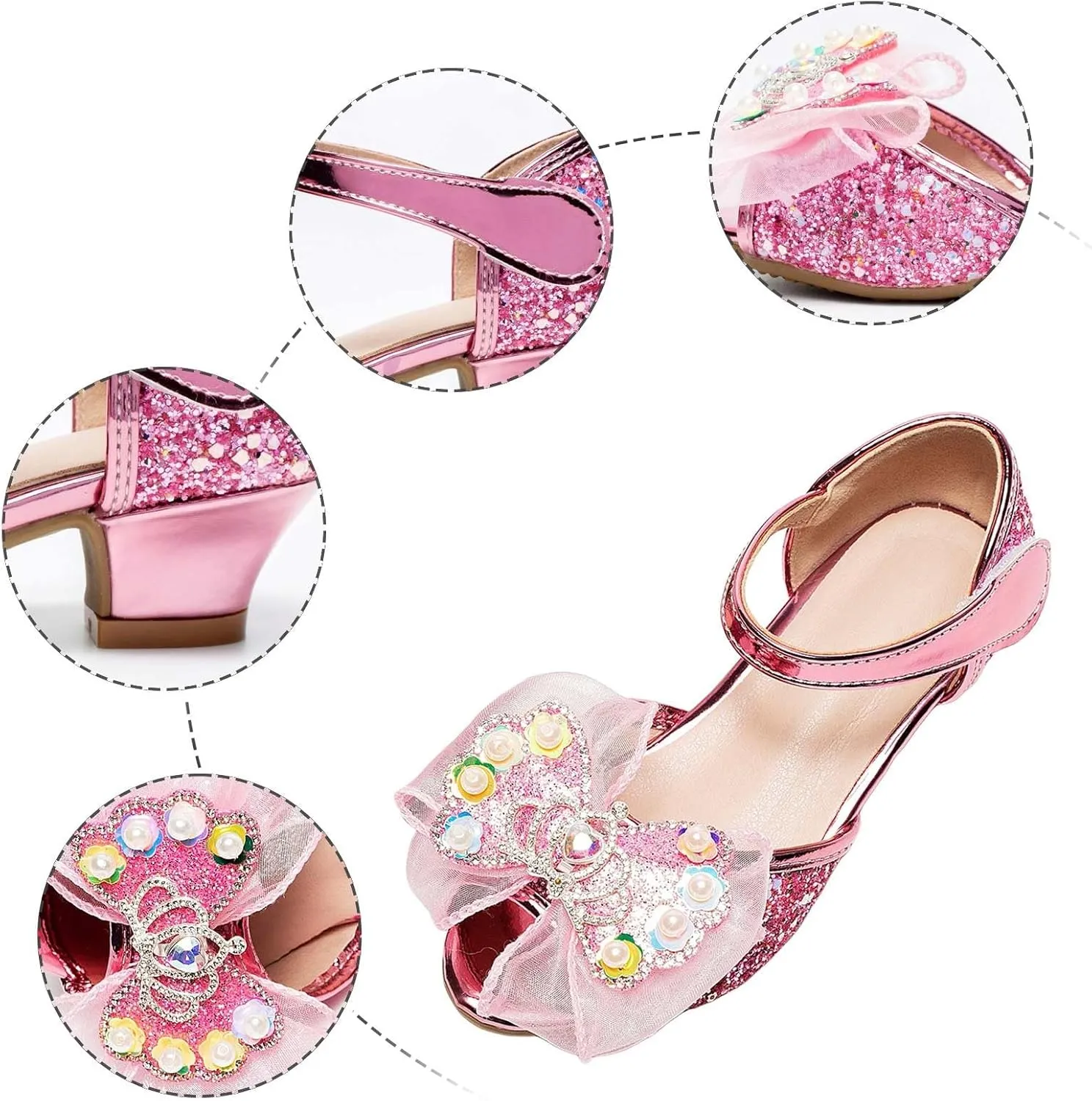 Bowknot Shoes Little Girl Performance Dress High Heels Children's Fish Mouth Hollow Sandals Girl's Toddler Girls Sandals