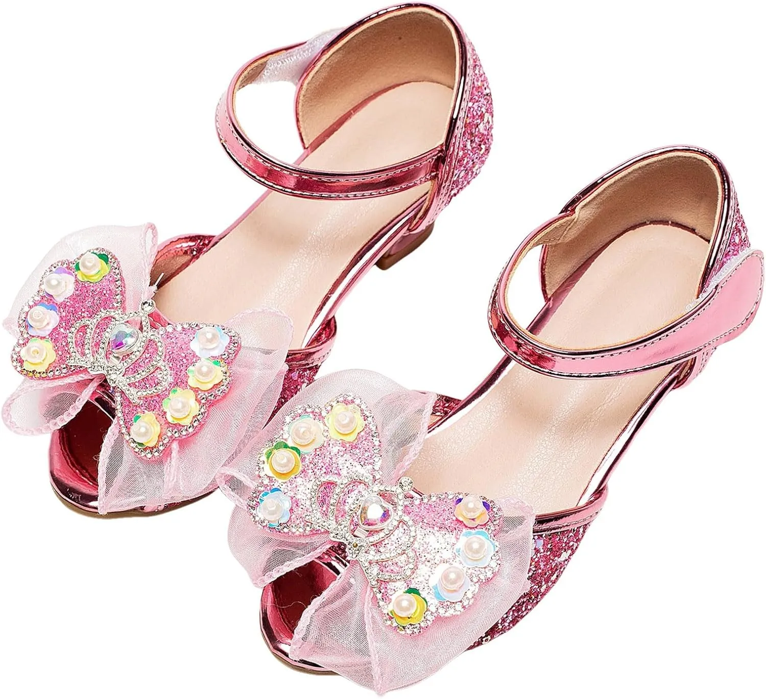 Bowknot Shoes Little Girl Performance Dress High Heels Children's Fish Mouth Hollow Sandals Girl's Toddler Girls Sandals