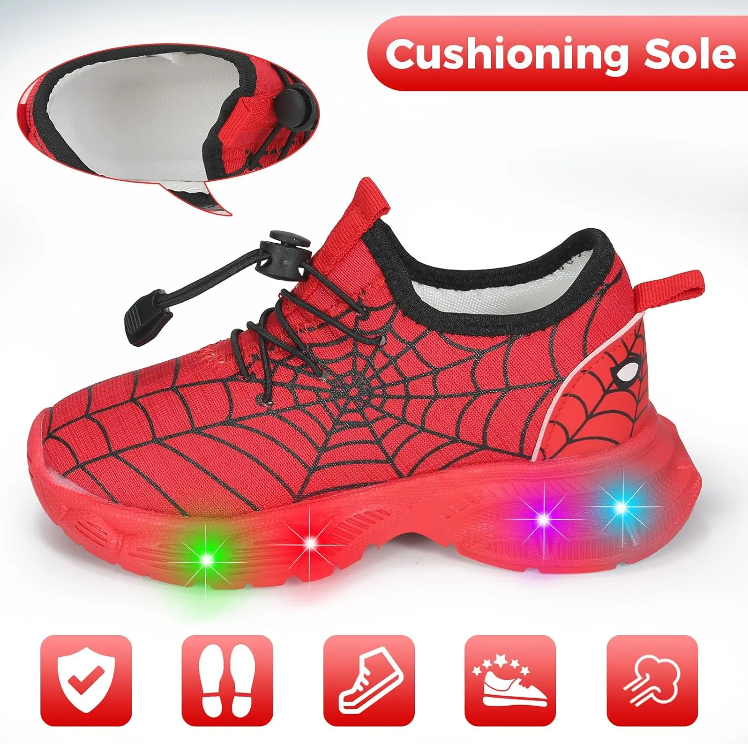 Boy Festive Tennis Shoes for Children's Parties Breathable Light Up LED Shoes for Kids