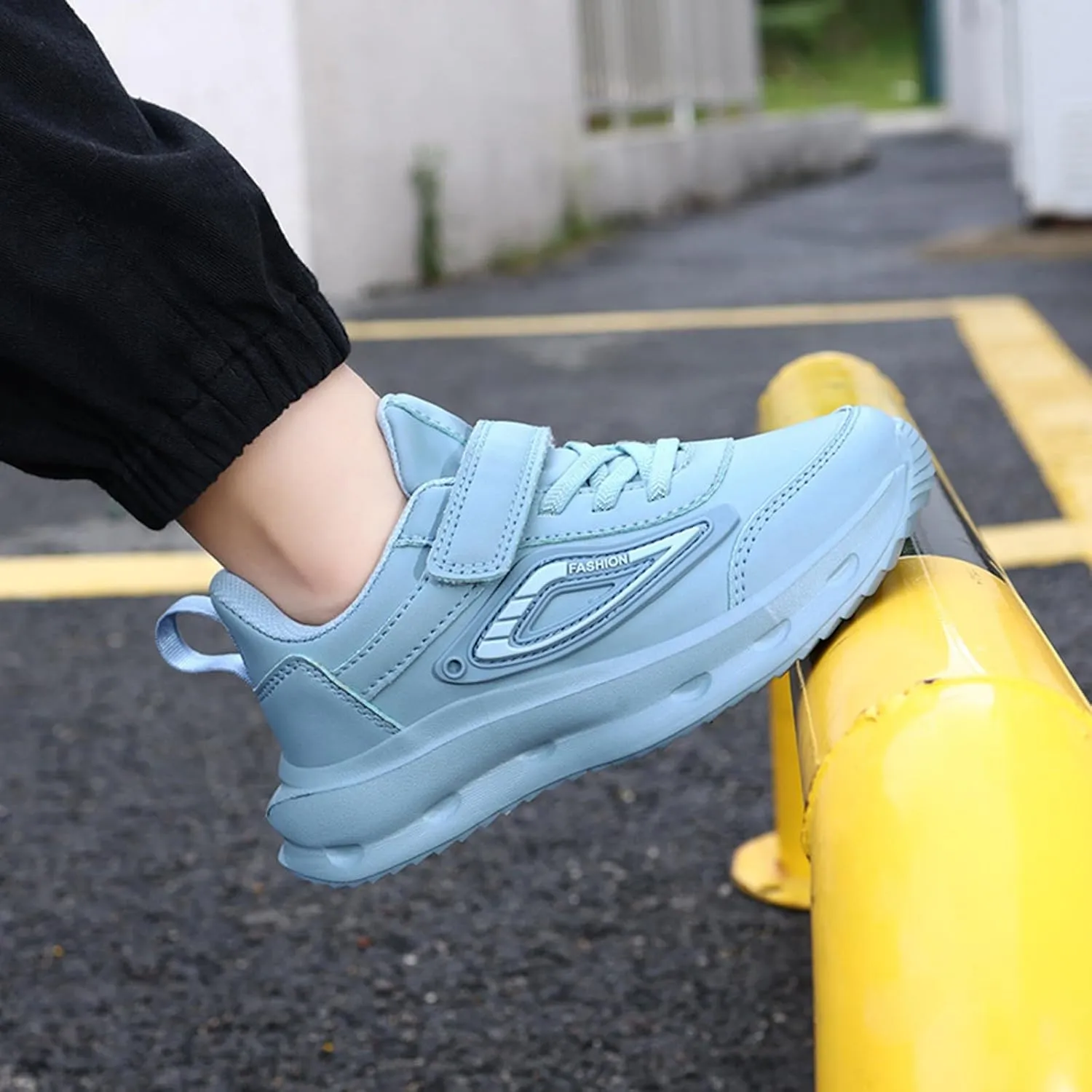 Boys Girls Fitness Workout Running Training Shoes Adjustable Mesh Lightweight Walking Supportive Active Sneaker