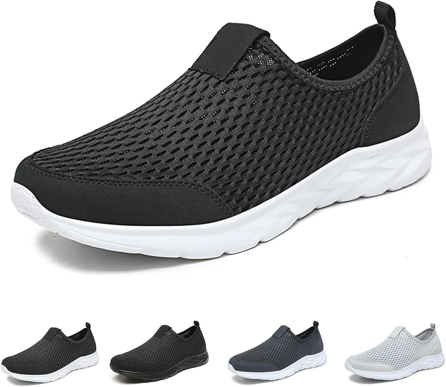 Breathable Mesh Slip on Shoes for Women Men Walking Loafer Indoor Outdoor Shoes Lightweight Non Slip Running Shoe Arch Support Slip On Sneakers Mesh Workout Sports Sneakers