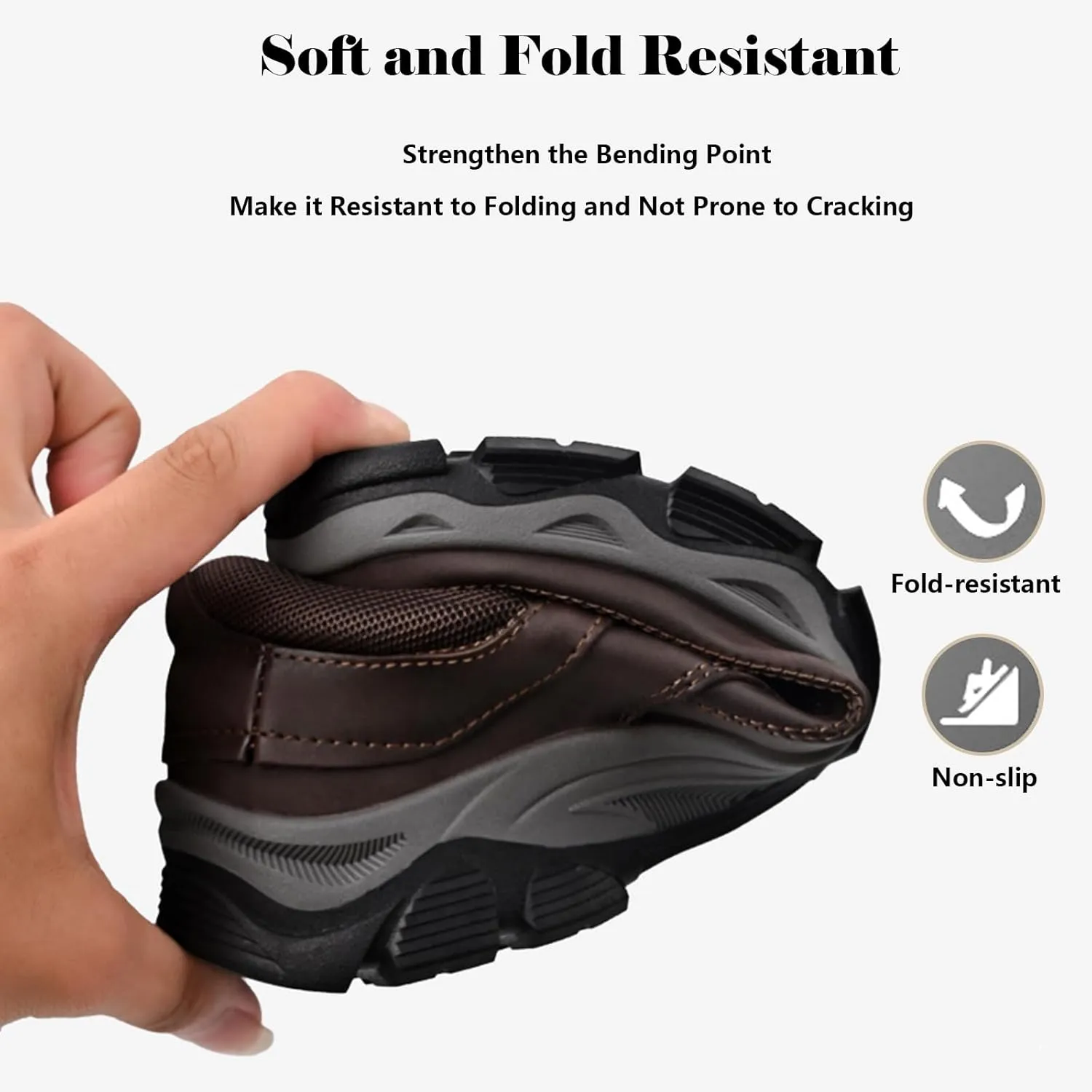 bumuam Men's Walking Shoes Waterproof Hiking Boots Slip on Orthopedic Sneakers Outdoor Non Slip Loafers Casual Trail Slippers