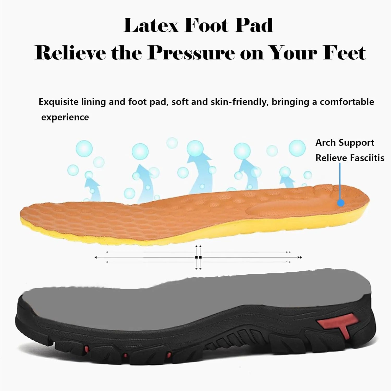 bumuam Men's Walking Shoes Waterproof Hiking Boots Slip on Orthopedic Sneakers Outdoor Non Slip Loafers Casual Trail Slippers