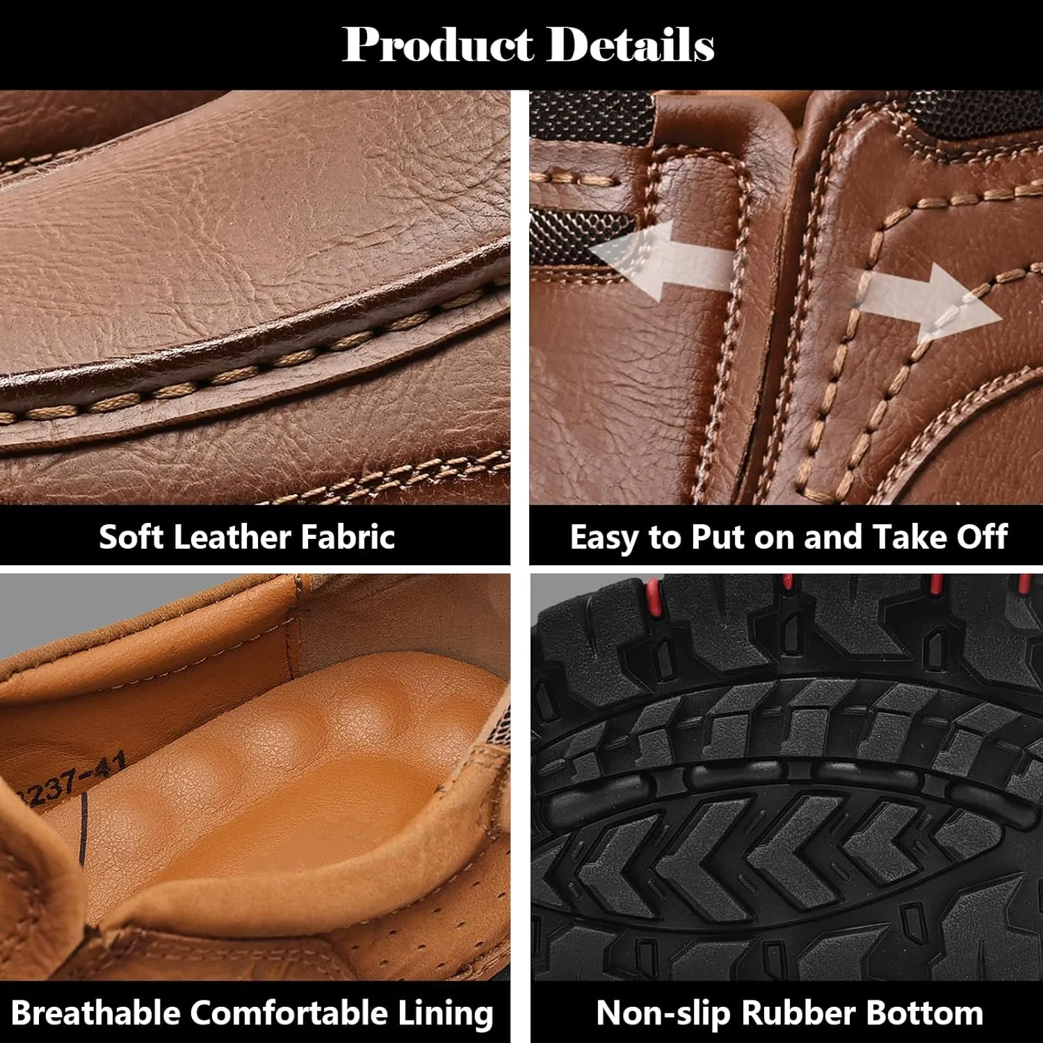 bumuam Men's Walking Shoes Waterproof Hiking Boots Slip on Orthopedic Sneakers Outdoor Non Slip Loafers Casual Trail Slippers