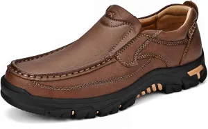 bumuam Men's Walking Shoes Waterproof Hiking Boots Slip on Orthopedic Sneakers Outdoor Non Slip Loafers Casual Trail Slippers