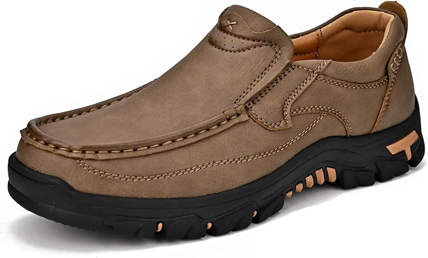 bumuam Men's Walking Shoes Waterproof Hiking Boots Slip on Orthopedic Sneakers Outdoor Non Slip Loafers Casual Trail Slippers