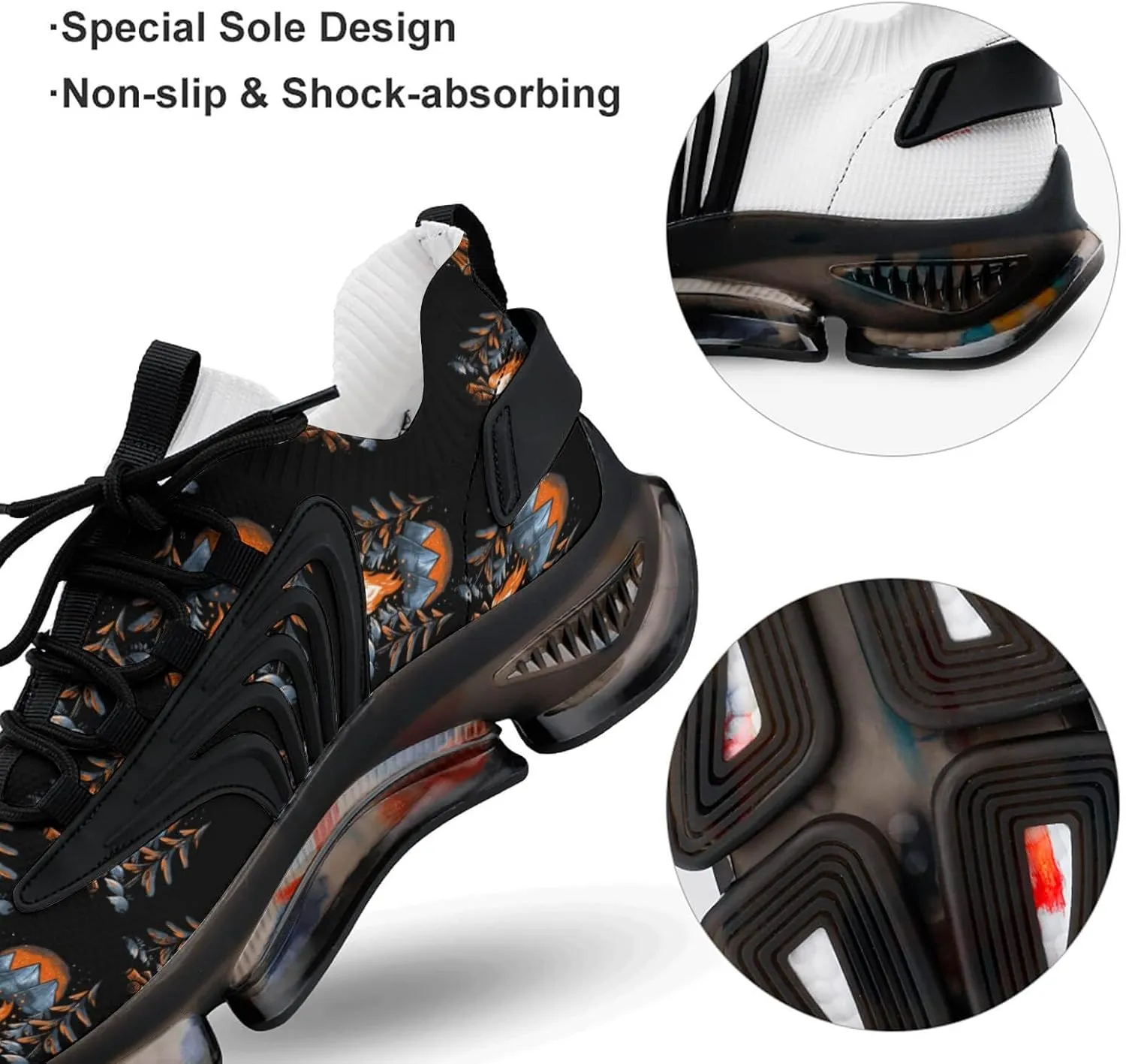 Camping Campfire Bonfire Woods Men's Running Shoes Lightweight Walking Shoe Breathable Sneaker