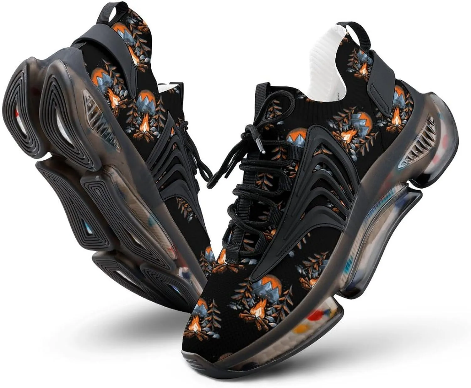 Camping Campfire Bonfire Woods Men's Running Shoes Lightweight Walking Shoe Breathable Sneaker