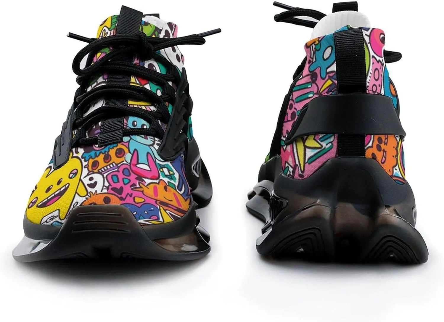 Cartoon Graffiti Monster Men's Running Shoes Lightweight Walking Shoe Breathable Sneaker