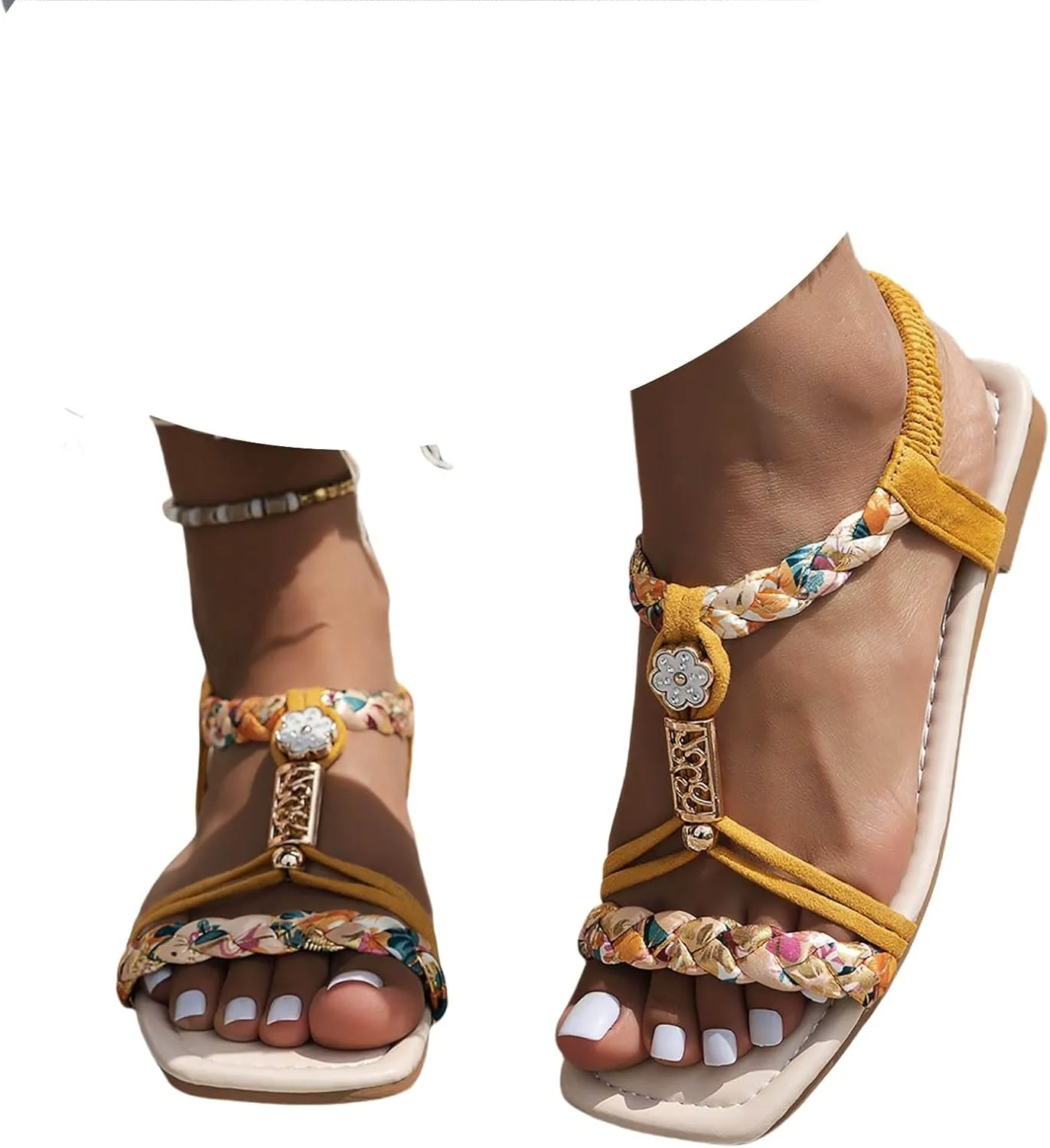 Casual Bohemian Beach Sandals Orthopedic Wedge Sandals for Women 2025, Comfortable Open Toe Beach Shoese
