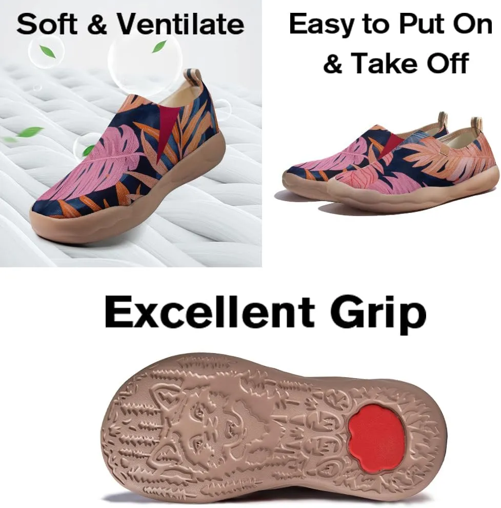 Casual Loafers Women's Art Painted Slip-Ons Knitted Lightweight Walking Comfortable Travel Shoes