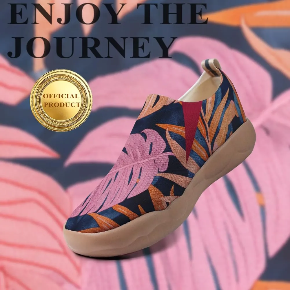Casual Loafers Women's Art Painted Slip-Ons Knitted Lightweight Walking Comfortable Travel Shoes