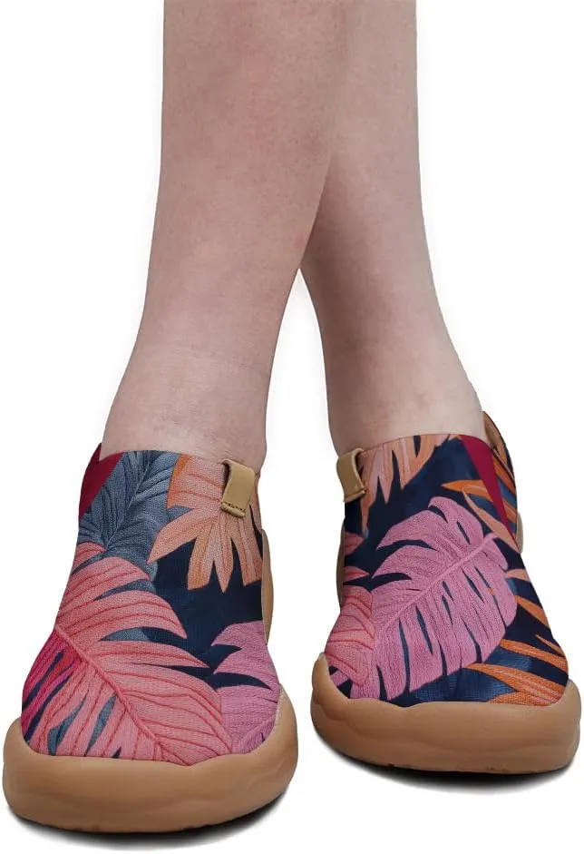 Casual Loafers Women's Art Painted Slip-Ons Knitted Lightweight Walking Comfortable Travel Shoes