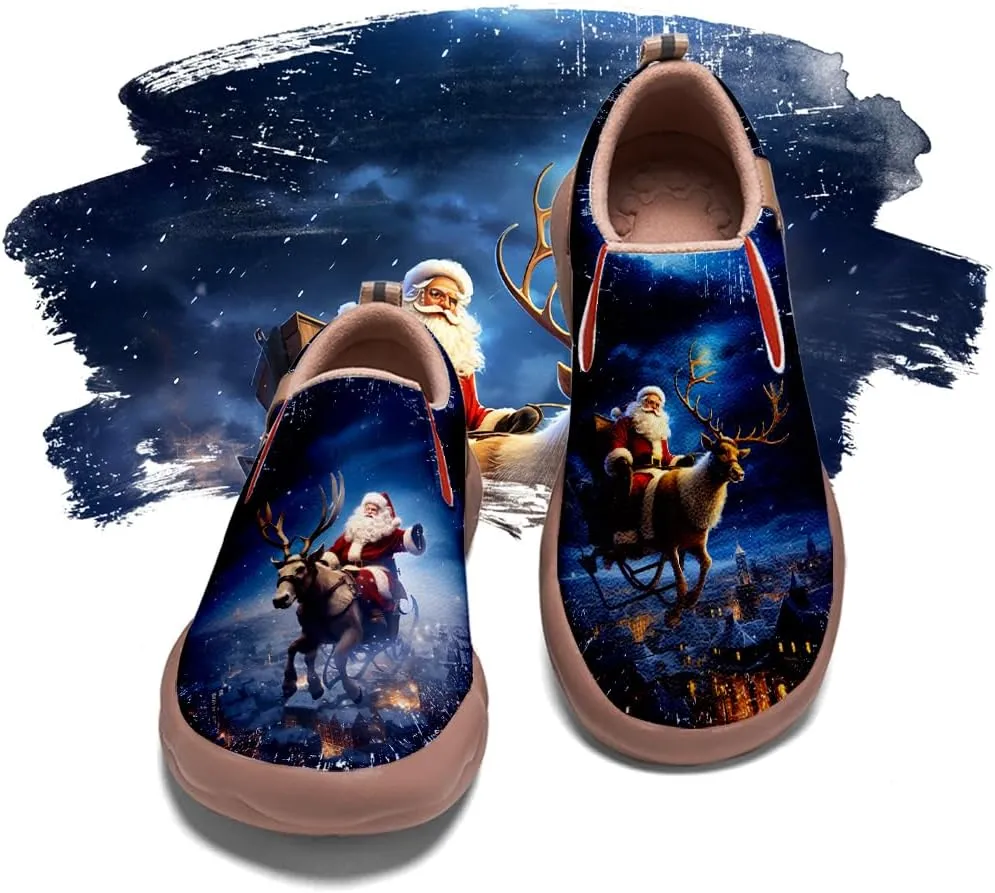Casual Sneakers for Men Lightweight Walking Slip Ons Loafers Comfortable Art Painted Travel Shoes